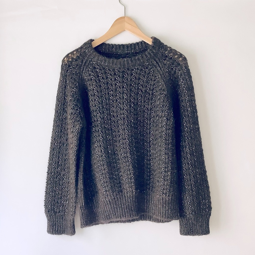 NWOT Massimo Dutti Dark Olive Sparkle Sweater